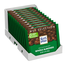 Ritter Sport Milk Chocolate with Whole Almonds, 3.52 oz (100g)