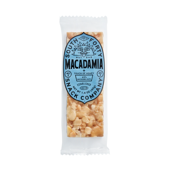 South Forty Macadamia Nut Bar 1.4 oz - 65% Macadamia Nuts, Touch of Honey