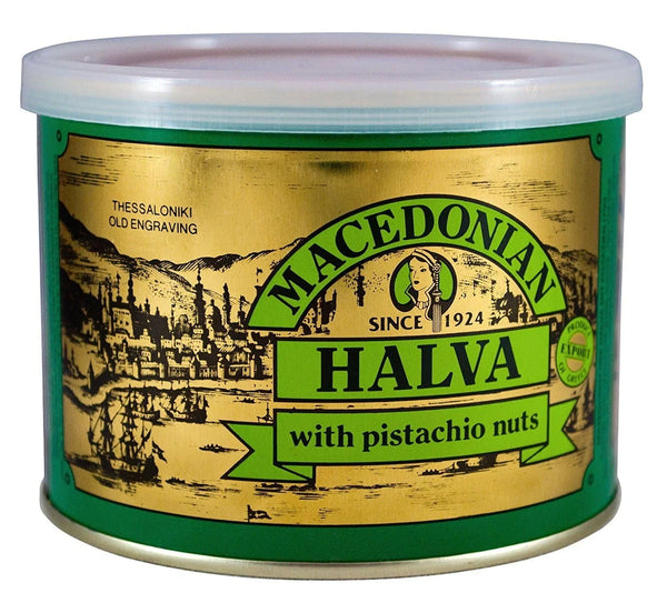 Macedonian Halva with Pistachio Nuts 17.6 oz | Haitoglou Since 1924