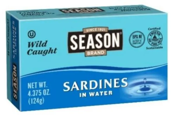 Sardines Season en conserve dans l'eau – 124 g