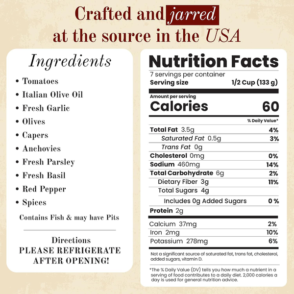 Michaels of Brooklyn Puttanesca Sauce 32 oz — Non-GMO, Gluten Free