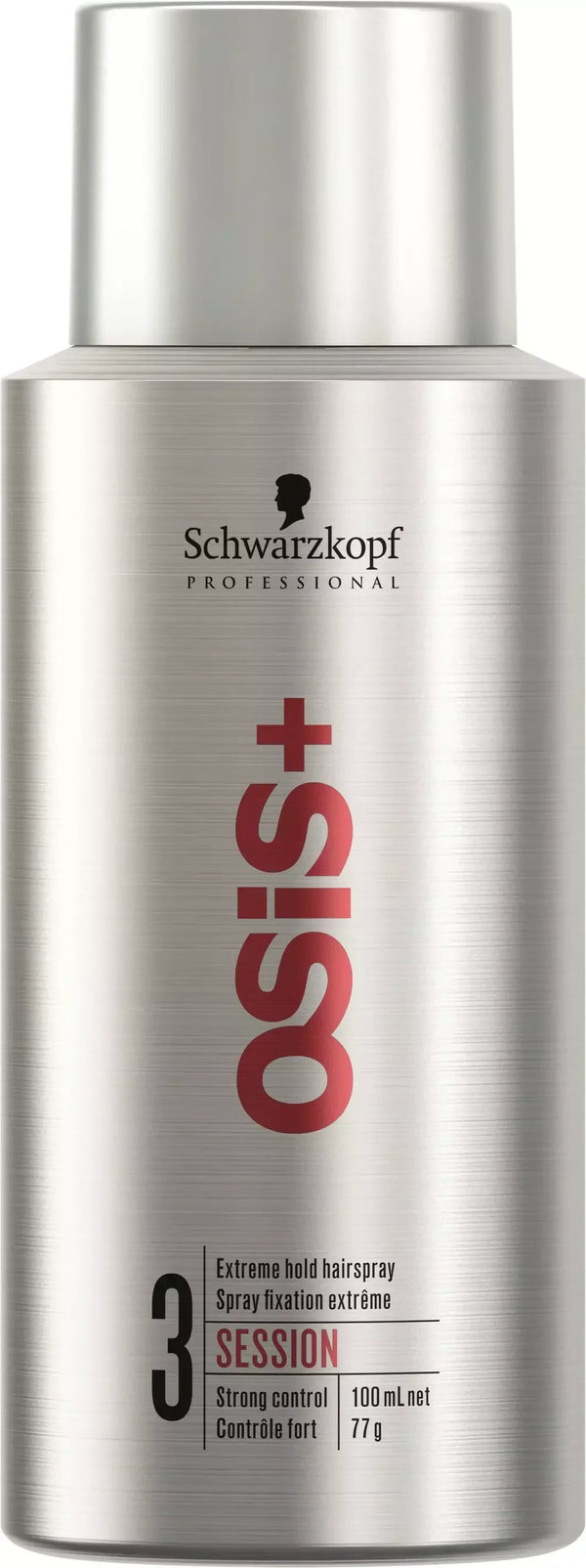Schwarzkopf Osis+ Session extreme hold hairspray, silver spray can, 100ml size