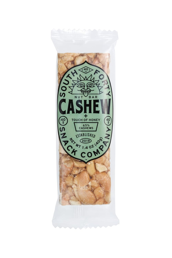 South Forty Cashew Nut Bar 1.4 oz - 65% Cashews, Touch of Honey