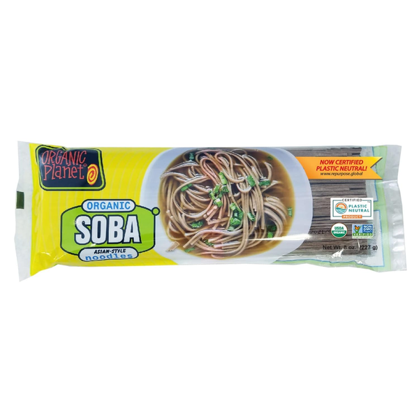 Organic Planet Organic Soba Asian-Style Noodles, 8 oz (227g) – Whole Wheat & Buckwheat, USDA Organic, Non-GMO
