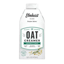 Elmhurst unsweetened oat creamer, plant-based, dairy-free, gluten-free, 16 fl oz