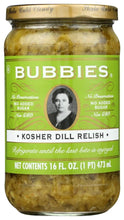 Bubbies Kosher Dill Relish, 16 fl oz (1 PT / 473mL), Fermented, Non-GMO, Gluten Free