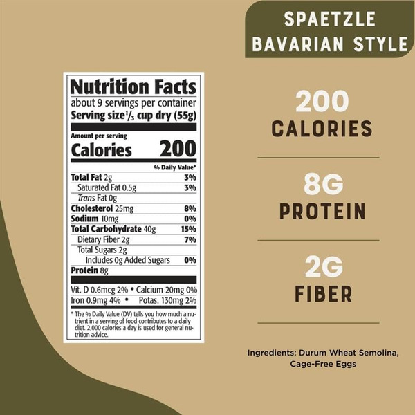 Bechtle Spaetzle à la bavaroise, nouilles aux œufs allemandes traditionnelles, 500 g