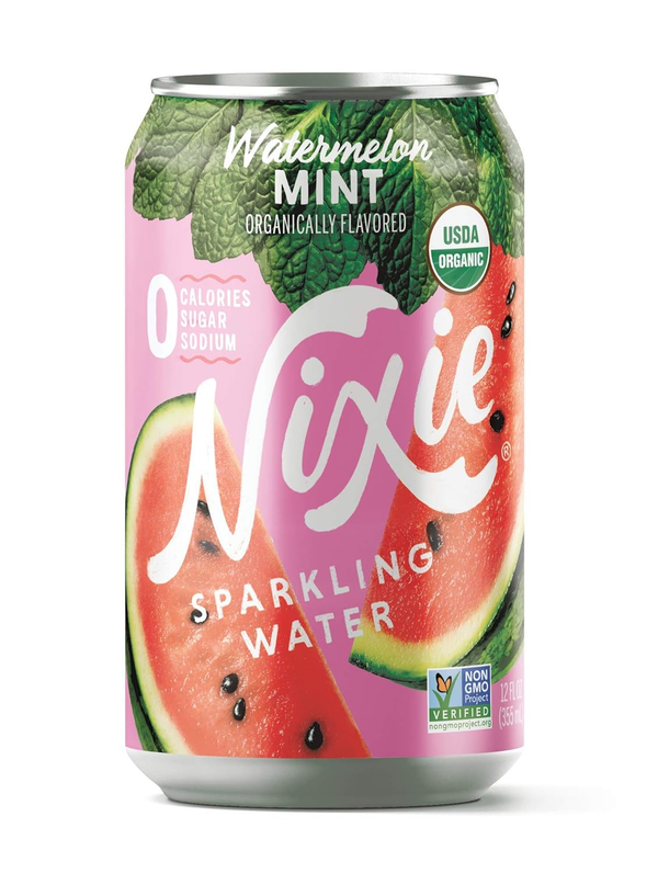 Nixie Sparkling Water Watermelon Mint, 12 fl oz Can, 0 Calories, USDA Organic