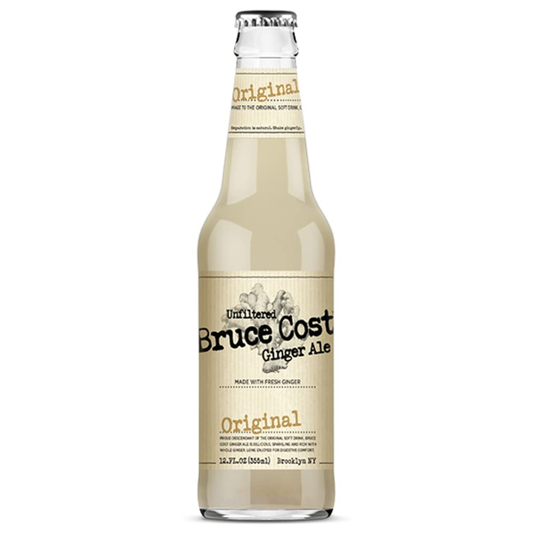 Bruce Cost Unfiltered Ginger Ale, Original, 12 fl oz (355ml) Glass Bottle