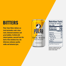 Polar Premium Tonic Water Traditional, Crafted with Quinine, 7.5 fl oz Cans