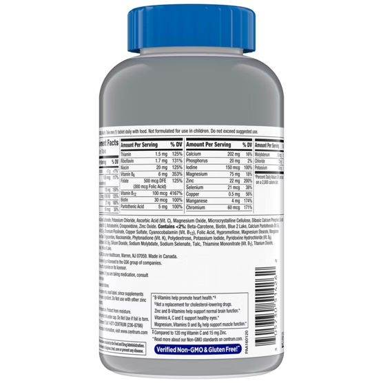 Centrum Silver Men 50+ Multivitamin 275 Tablets — New Formula
