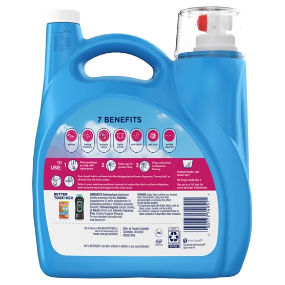 Downy April Fresh 2in1 Fabric Softener 150 fl oz 257 Loads Long Lasting Freshness + Softness