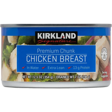 Canned premium chunk chicken breast in water, extra lean, high protein, 12.5 oz can