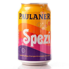 Paulaner Spezi Orange Cola Soda, 11.15 fl oz (330ml) Can — Since 1974, Germany