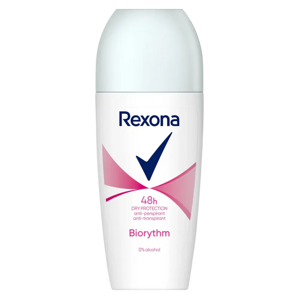 Rexona Biorythm 48h dry protection anti-perspirant roll-on, 0% alcohol, premium personal care