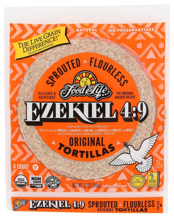 Ezekiel 4:9 Sprouted Flourless Original Tortillas, 12 oz, 6 Count