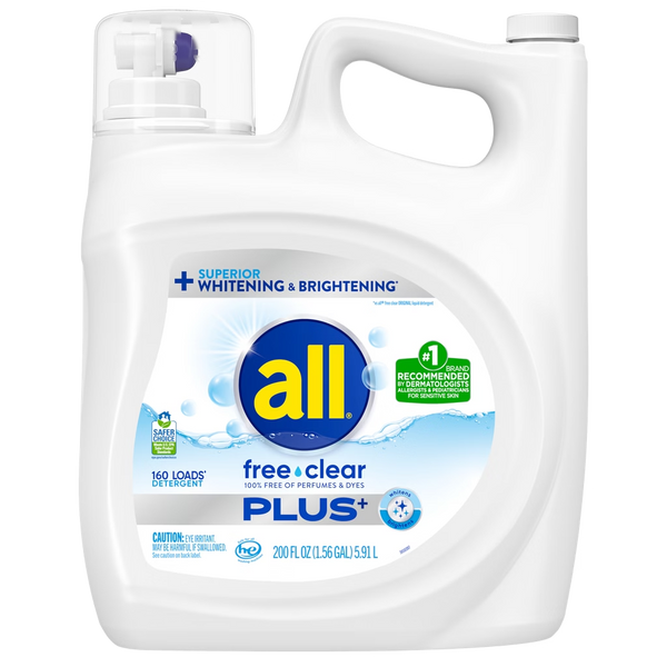 all Free Clear PLUS+ Liquid Laundry Detergent 200 fl oz 160 Loads