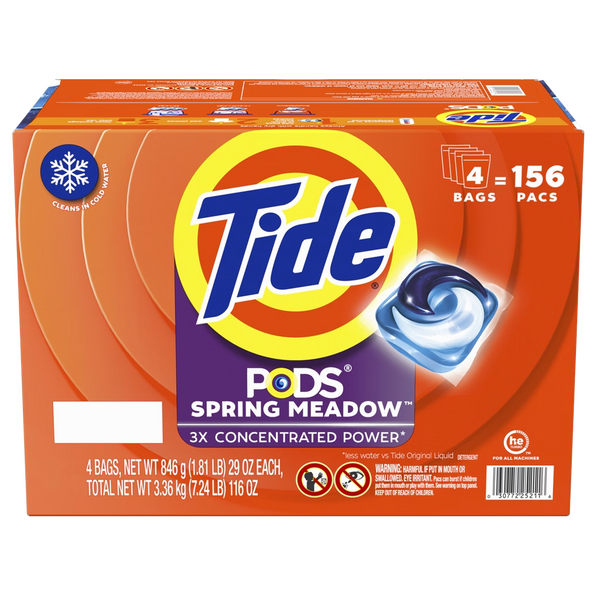 Tide PODS Spring Meadow 3X Concentrated Laundry Pacs 156 ct 116 oz