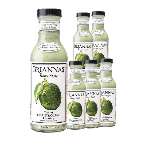 Briannas Home Style Creamy Cilantro Lime Dressing bottles, perfect for salads and recipes