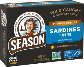 Season Brand Premium Brisling Sardines in Water – 3.75 oz