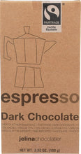 Fairtrade Espresso Dark Chocolate bar, 72% cacao, imported fine chocolate in eco-friendly packaging