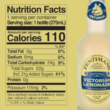 Fentimans Victorian Lemonade nutrition facts - 110 calories per bottle