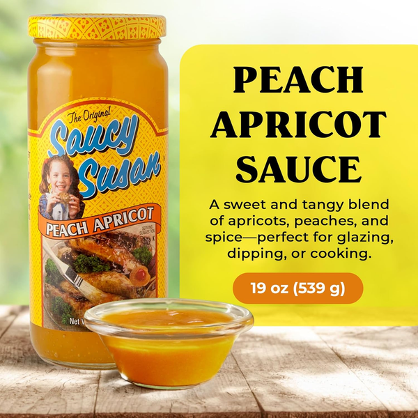 Saucy Susan The Original Peach Apricot Sauce, Sweet & Tangy Glaze, Marinade & Dipping Sauce, 19 oz (539g)