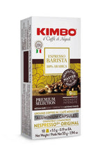 Kimbo Espresso Barista 100% Arabica coffee capsules box, medium dark roast, Nespresso compatible
