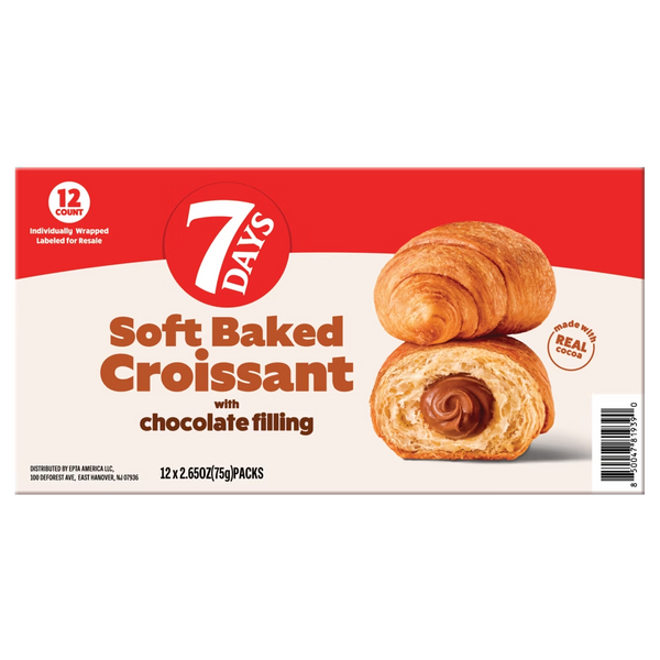 7 Days Soft Baked Croissant with Chocolate Filling 12-Count