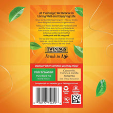 Thé noir English Breakfast de Twinings, sachets de thé emballés individuellement, 20 unités, saveur corsée et robuste, thé noir caféiné, à déguster chaud ou glacé