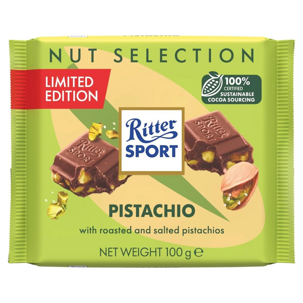 Ritter Sport Pistachio Milk Chocolate Bar – Limited Edition Nut Selection 100g