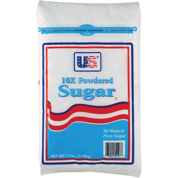 US Sugar 10X Powdered Sugar 7 lb — All Natural Pure Sugar