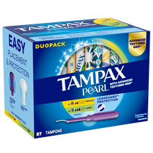 Tampax Pearl Duopack Tampons Regular & Super Unscented 87 ct