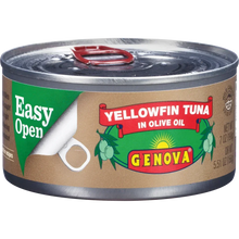 Genova yellowfin tuna can in olive oil with easy open lid, grocery food product