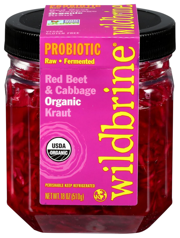 Wildbrine Red Beet & Cabbage Organic Kraut 18 oz — Probiotic, USDA Organic