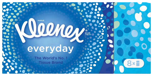 Kleenex Everyday Facial Tissues, 8-Box Multipack, The World's No. 1 Tissue Brand