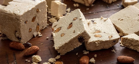 Macedonian Halva with Almonds 17.6 oz | Haitoglou Since 1924