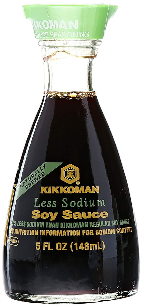 Kikkoman Less Sodium Soy Sauce 5 fl oz — Naturally Brewed, 37% Less Sodium