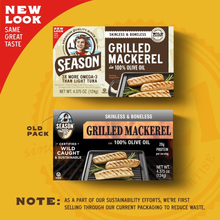 Season Brand Skinless & Boneless Grilled Mackerel in 100% Olive Oil – 4.375 oz