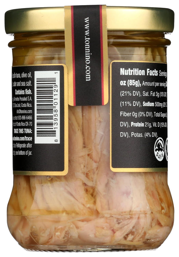 Jar of pickled herring with a label showing nutrition facts.