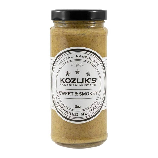 Kozlik’s Sweet & Smoky Dijon Mustard, 8.5 oz Jar, Brown & Yellow Mustard Blend, Gluten Free Non-GMO