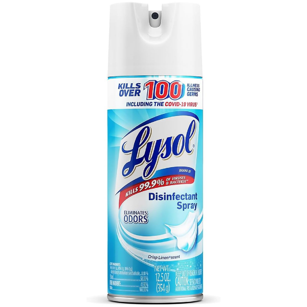 Lysol Disinfectant Spray, Sanitizing and Antibacterial Spray, For Disinfecting and Deodorizing, Crisp Linen, 19 Fl Ounce