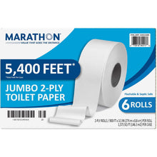 A Marathon Jumbo Roll Bath Tissue, 2-Ply, 900 ft Rolls, 6 Rolls