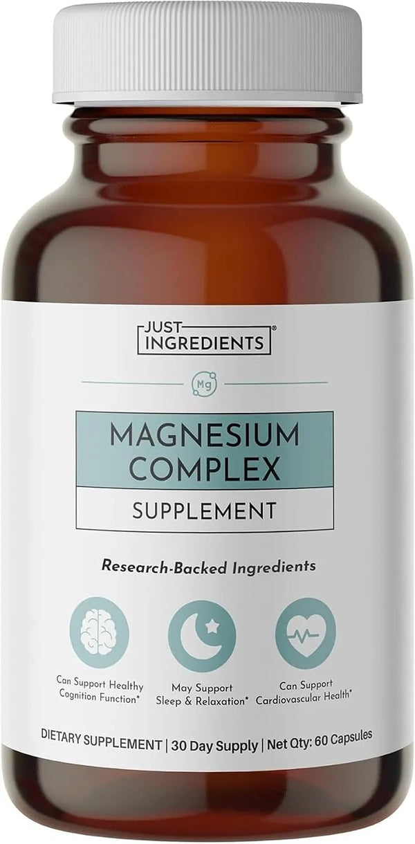 Just Ingredients Magnesium Complex 60 Capsules Bottle