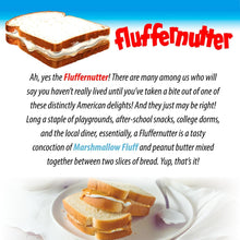 Fluffernutter sandwich with marshmallow fluff and peanut butter on white bread.