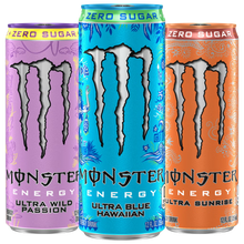 Monster Ultra Wild Passion Blue Hawaiian and Sunrise 12 fl oz - zero sugar energy drinks