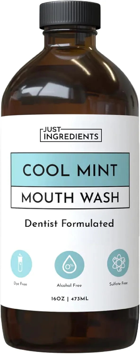 Just Ingredients Cool Mint Mouth Wash 16oz Bottle
