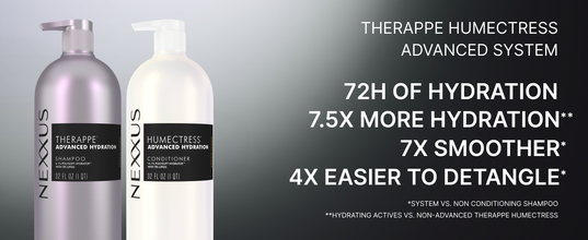 Nexxus Advanced Hydration system smoothing and detangling benefits