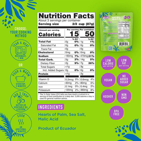 Natural Heaven White Rice nutrition facts label