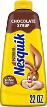 Nestle Nesquik Chocolate Syrup 22 oz bottle featuring the Nesquik bunny.